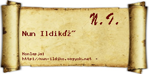 Nun Ildikó névjegykártya